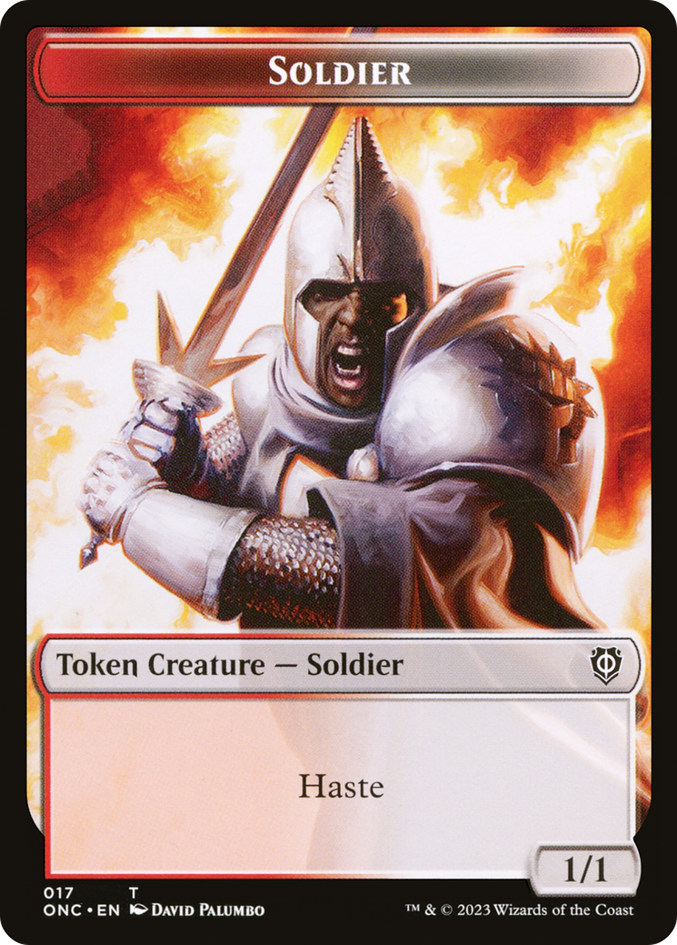 Soldier (017) // Eldrazi Double-Sided Token [Phyrexia: All Will Be One Commander Tokens] MTG Single Magic: The Gathering    | Red Claw Gaming