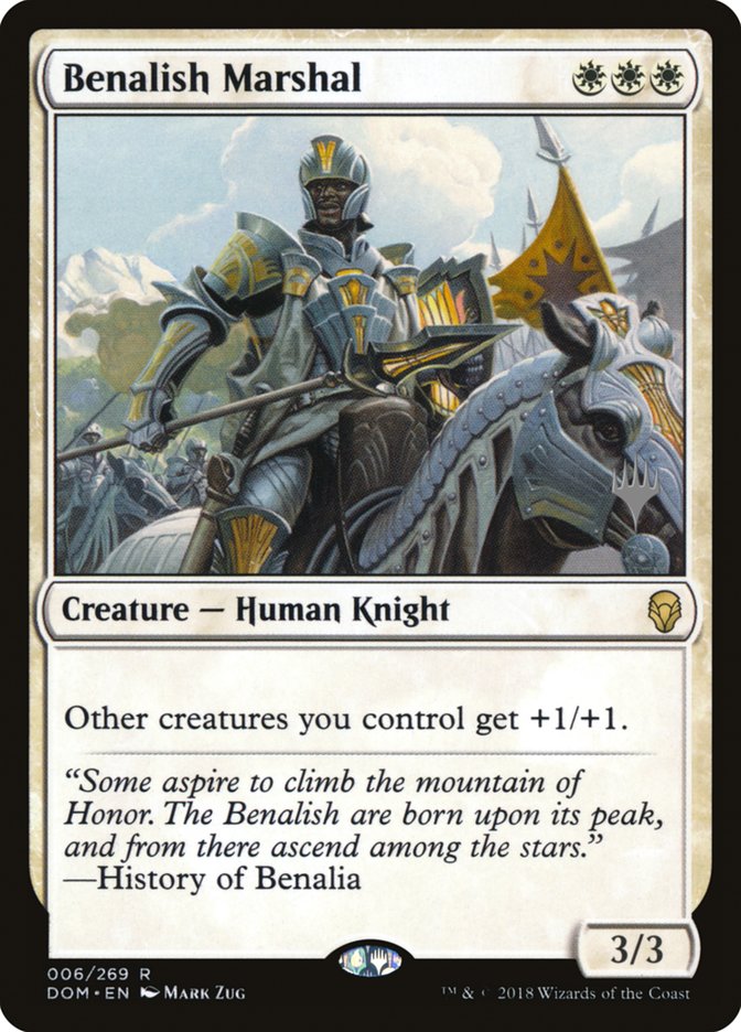 Benalish Marshal (Promo Pack) [Dominaria Promos] MTG Single Magic: The Gathering    | Red Claw Gaming