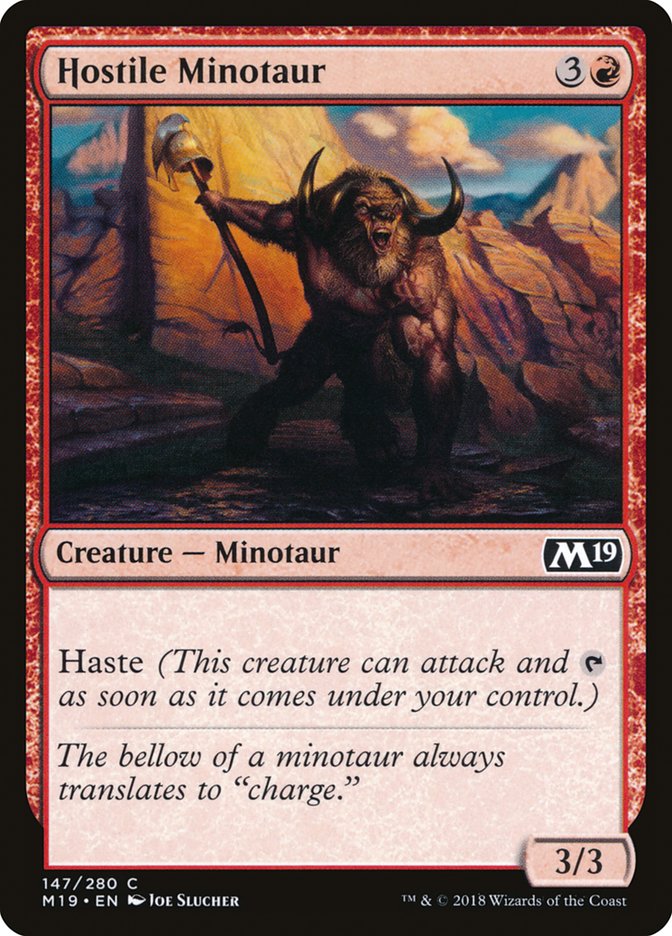 Hostile Minotaur [Core Set 2019] MTG Single Magic: The Gathering    | Red Claw Gaming