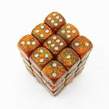 Glitter Gold/Silver 12mm D6 Dice Chessex    | Red Claw Gaming