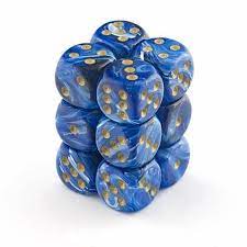 Vortex Blue/Gold 16mm D6 Dice Chessex    | Red Claw Gaming