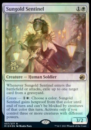 Sungold Sentinel [Innistrad: Midnight Hunt Prerelease Promos] MTG Single Magic: The Gathering    | Red Claw Gaming