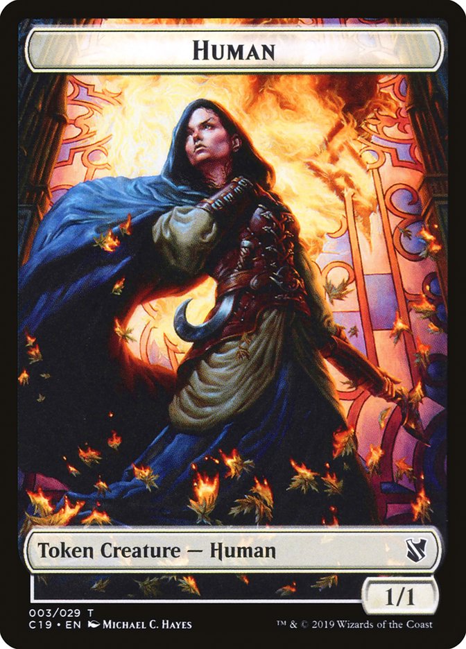 Pegasus // Human Double-Sided Token [Commander 2019 Tokens] MTG Single Magic: The Gathering    | Red Claw Gaming