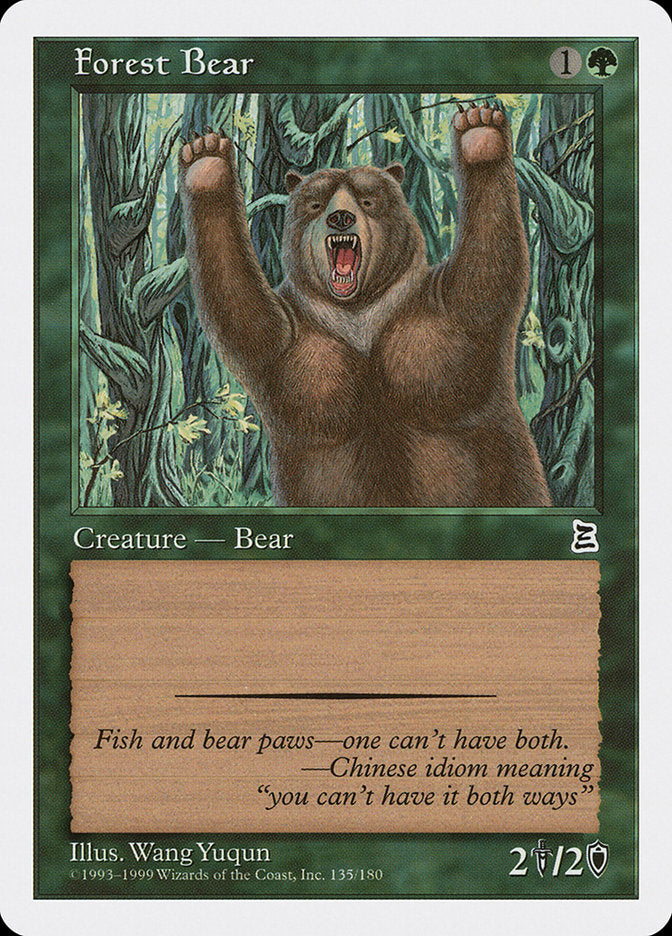 Forest Bear [Portal Three Kingdoms] MTG Single Magic: The Gathering    | Red Claw Gaming