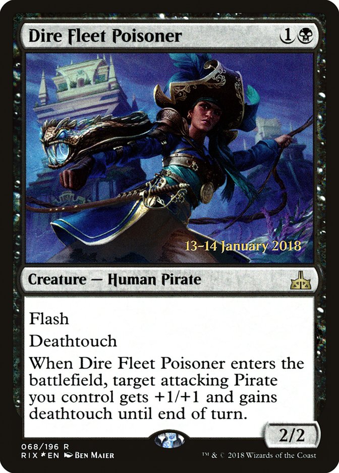 Dire Fleet Poisoner [Rivals of Ixalan Prerelease Promos] MTG Single Magic: The Gathering    | Red Claw Gaming