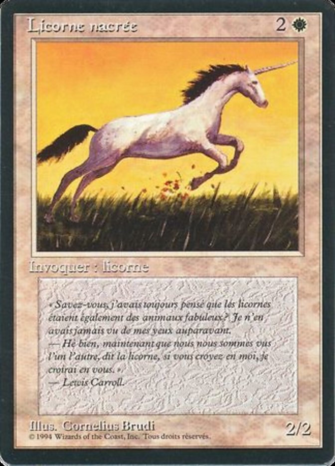 Pearled Unicorn [Foreign Black Border] MTG Single Magic: The Gathering    | Red Claw Gaming