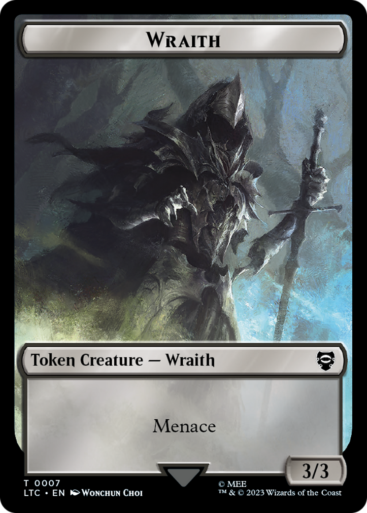 Dragon // Wraith Double-Sided Token [The Lord of the Rings: Tales of Middle-Earth Commander Tokens] MTG Single Magic: The Gathering    | Red Claw Gaming