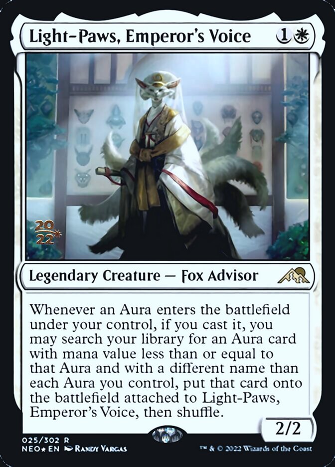 Light-Paws, Emperor's Voice [Kamigawa: Neon Dynasty Prerelease Promos] MTG Single Magic: The Gathering    | Red Claw Gaming