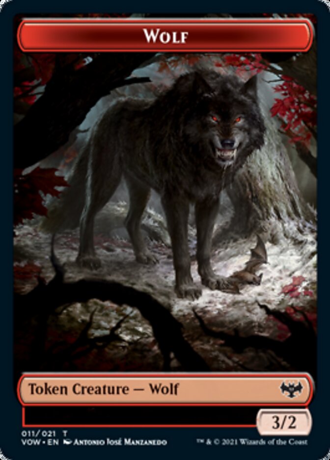 Wolf (011) // Boar Double-Sided Token [Innistrad: Crimson Vow Tokens] MTG Single Magic: The Gathering    | Red Claw Gaming