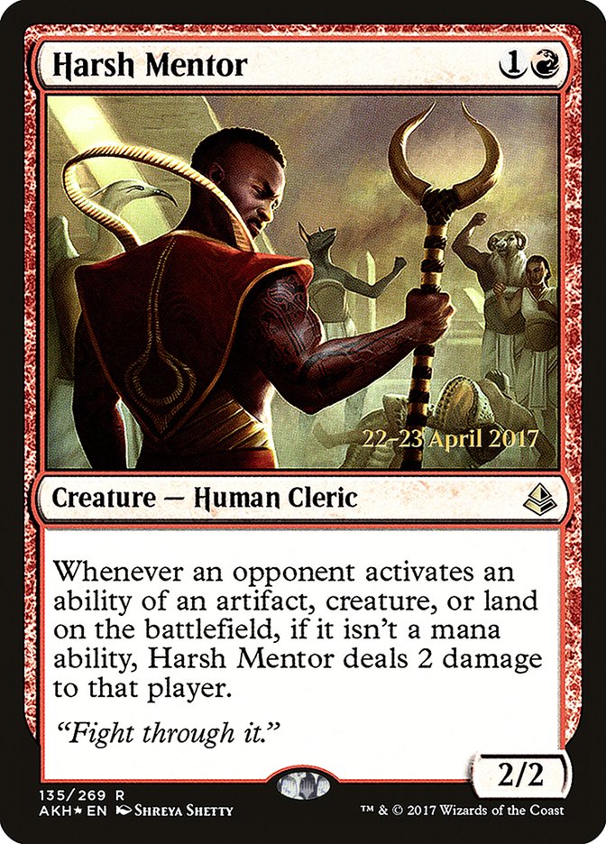 Harsh Mentor [Amonkhet Prerelease Promos] MTG Single Magic: The Gathering    | Red Claw Gaming