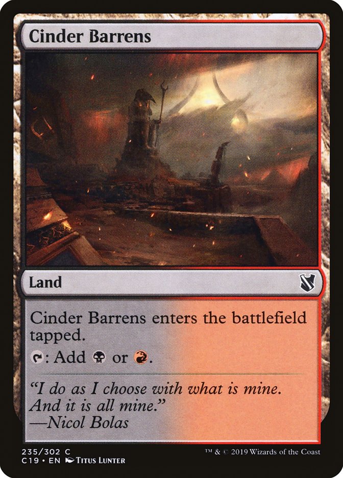 Cinder Barrens [Commander 2019] MTG Single Magic: The Gathering    | Red Claw Gaming