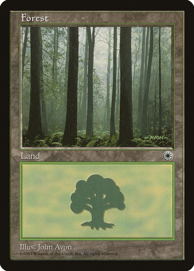 Forest (Three Dark Trees at Front with Lush Ground) [Portal] MTG Single Magic: The Gathering    | Red Claw Gaming