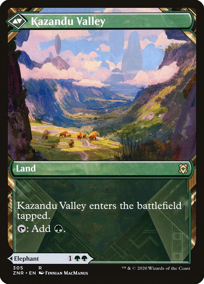 Kazandu Mammoth // Kazandu Valley (Showcase) [Zendikar Rising] MTG Single Magic: The Gathering    | Red Claw Gaming