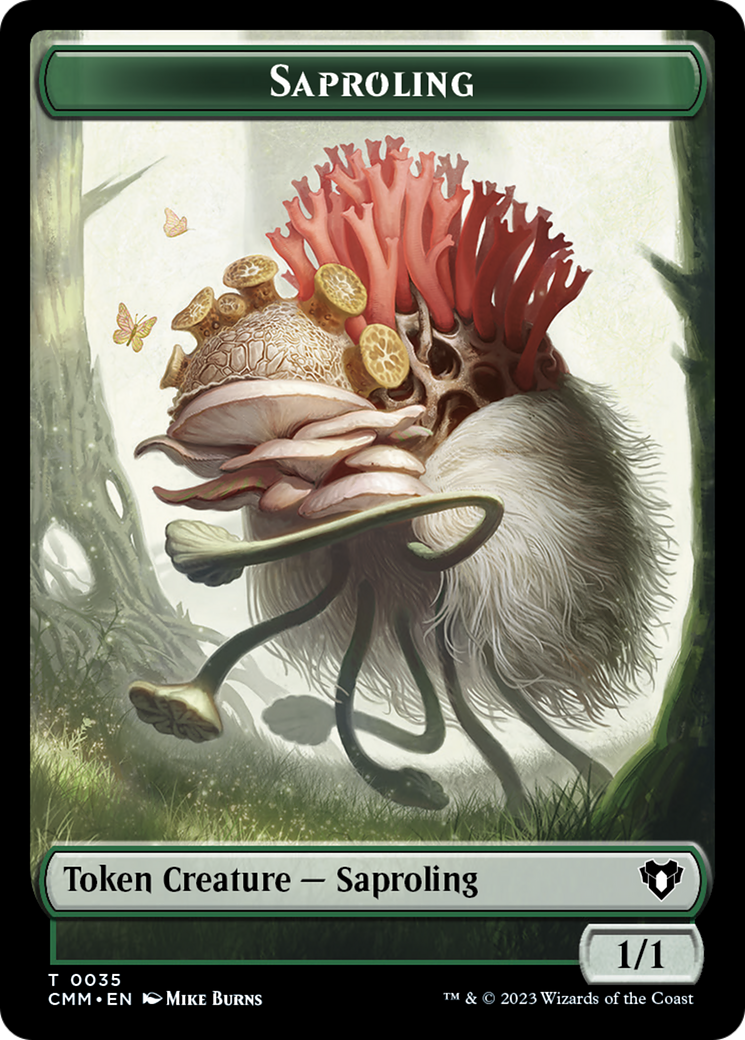 Saproling // Satyr Double-Sided Token [Commander Masters Tokens] MTG Single Magic: The Gathering    | Red Claw Gaming