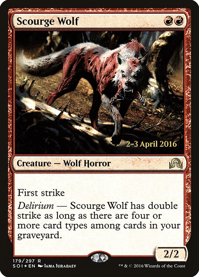 Scourge Wolf [Shadows over Innistrad Prerelease Promos] MTG Single Magic: The Gathering    | Red Claw Gaming