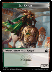 Elf Knight // Dragon Double-Sided Token [Ravnica Remastered Tokens] MTG Single Magic: The Gathering    | Red Claw Gaming