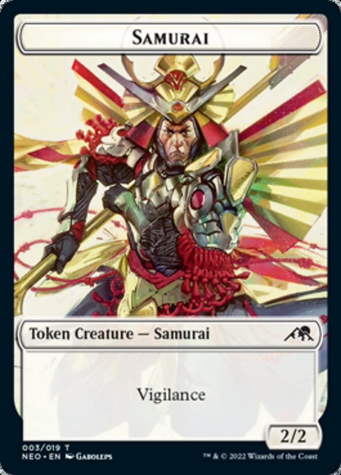 Samurai // Tamiyo's Notebook Double-Sided Token [Kamigawa: Neon Dynasty Tokens] MTG Single Magic: The Gathering    | Red Claw Gaming