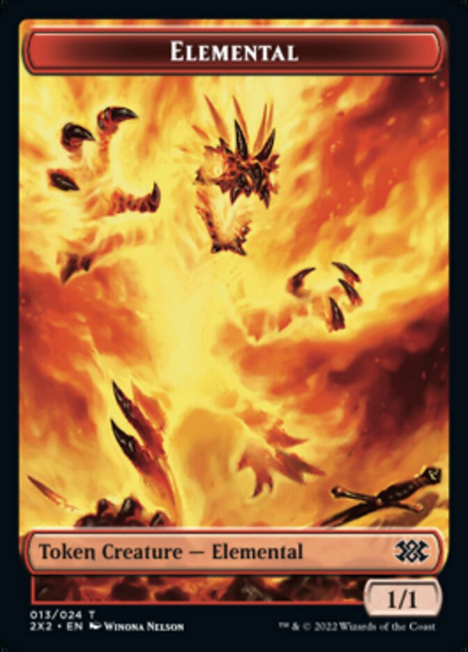 Elemental // Angel Double-Sided Token [Double Masters 2022 Tokens] MTG Single Magic: The Gathering    | Red Claw Gaming