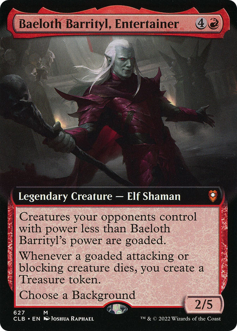 Baeloth Barrityl, Entertainer (Extended Art) [Commander Legends: Battle for Baldur's Gate] MTG Single Magic: The Gathering    | Red Claw Gaming