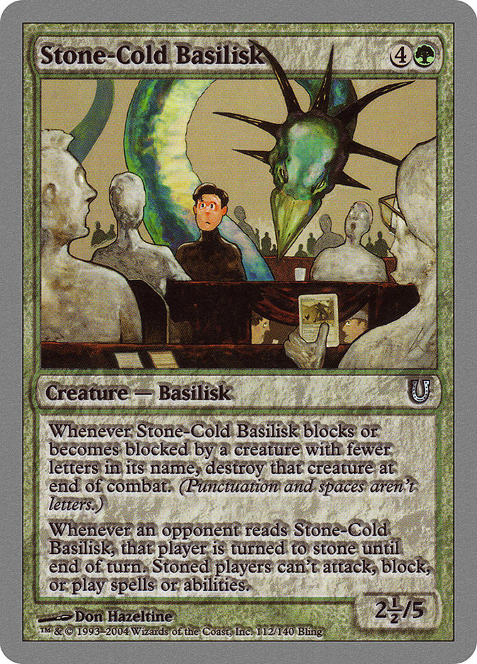 Stone-Cold Basilisk [Unhinged] MTG Single Magic: The Gathering    | Red Claw Gaming