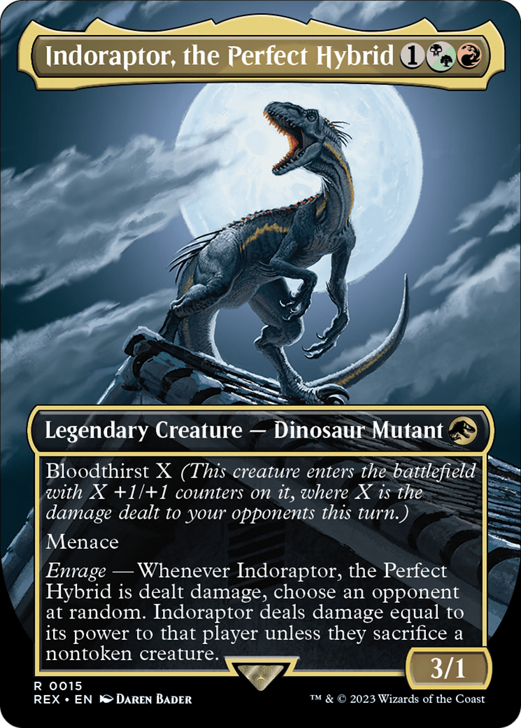 Indoraptor, the Perfect Hybrid (Borderless) [Jurassic World Collection] MTG Single Magic: The Gathering    | Red Claw Gaming