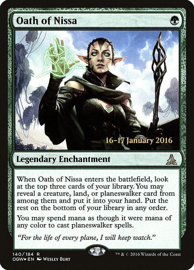 Oath of Nissa [Oath of the Gatewatch Prerelease Promos] MTG Single Magic: The Gathering    | Red Claw Gaming