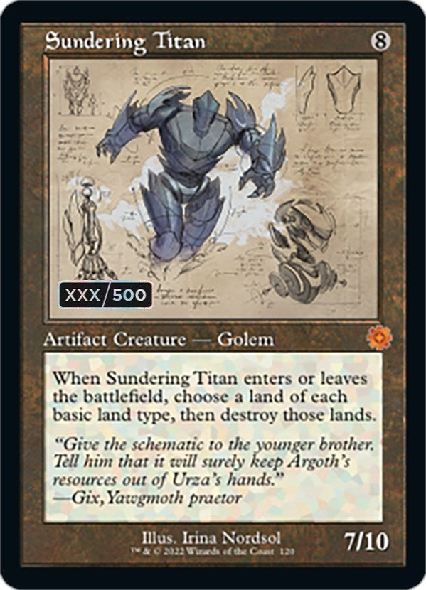 Sundering Titan (Retro Schematic) (Serialized) [The Brothers' War Retro Artifacts] MTG Single Magic: The Gathering    | Red Claw Gaming