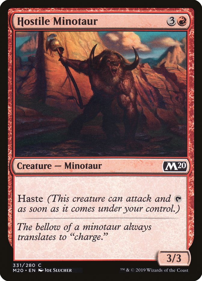 Hostile Minotaur [Core Set 2020] MTG Single Magic: The Gathering    | Red Claw Gaming