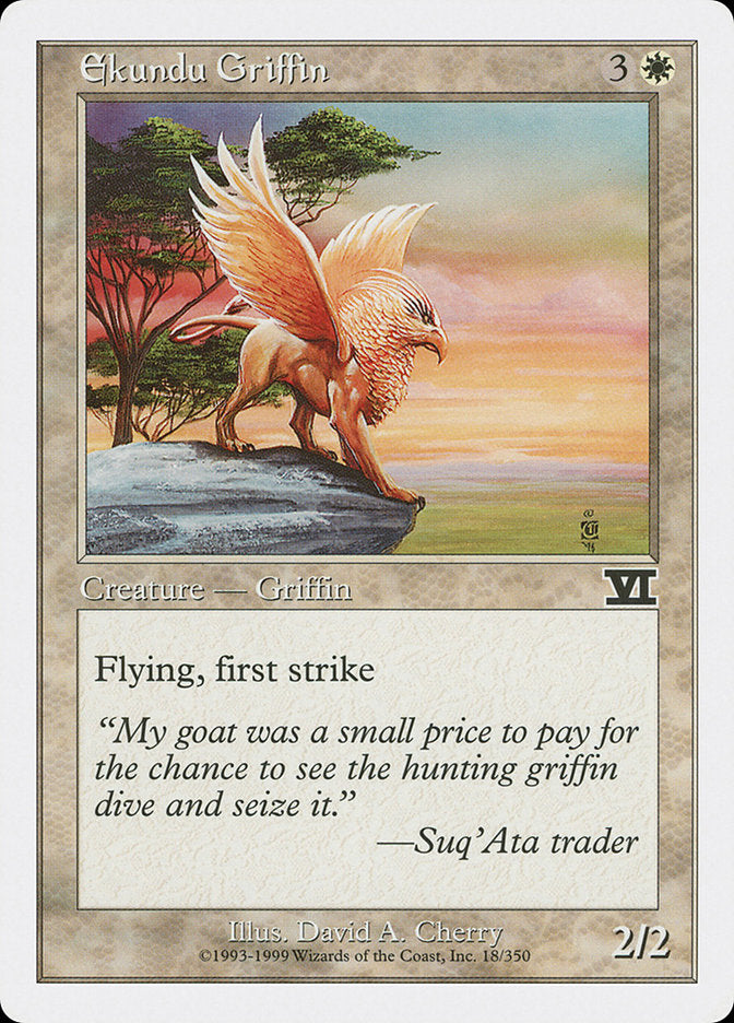 Ekundu Griffin [Classic Sixth Edition] MTG Single Magic: The Gathering    | Red Claw Gaming