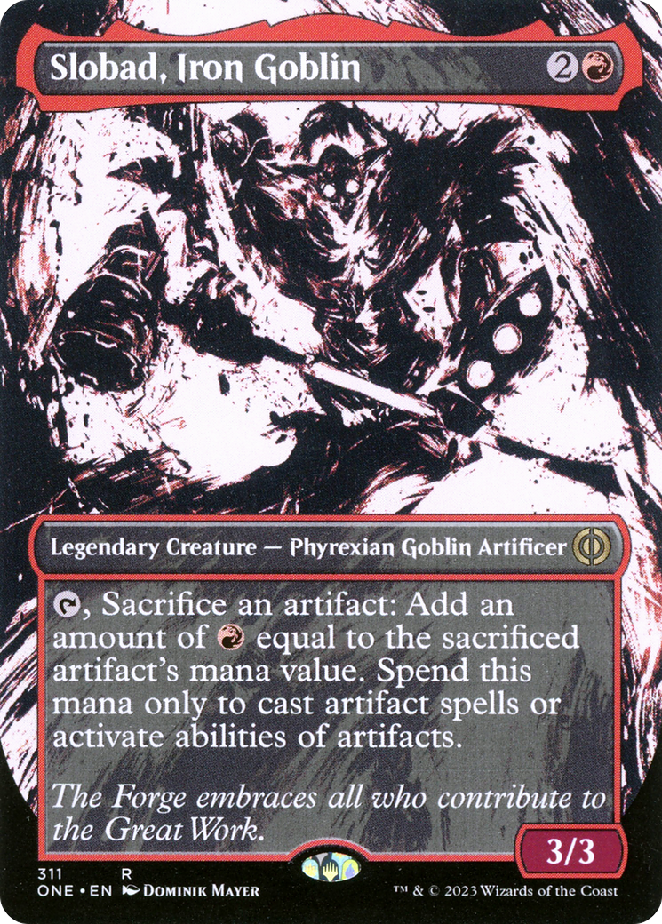 Slobad, Iron Goblin (Borderless Ichor) [Phyrexia: All Will Be One] MTG Single Magic: The Gathering    | Red Claw Gaming