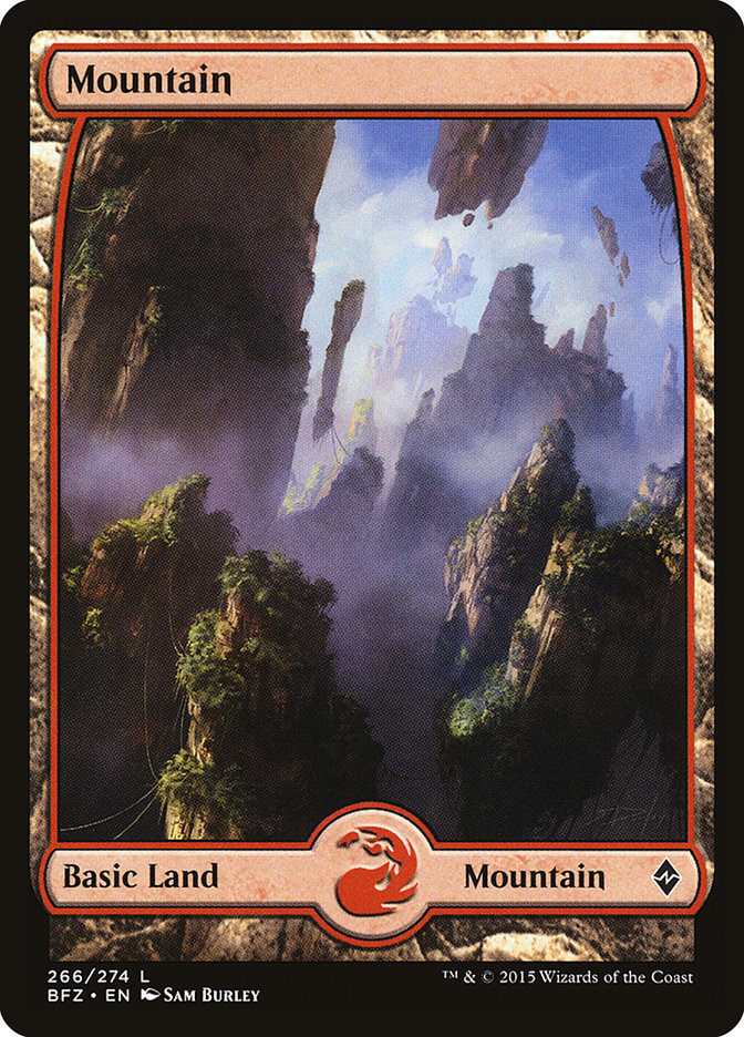 Mountain (266) (Full Art) [Battle for Zendikar] MTG Single Magic: The Gathering    | Red Claw Gaming