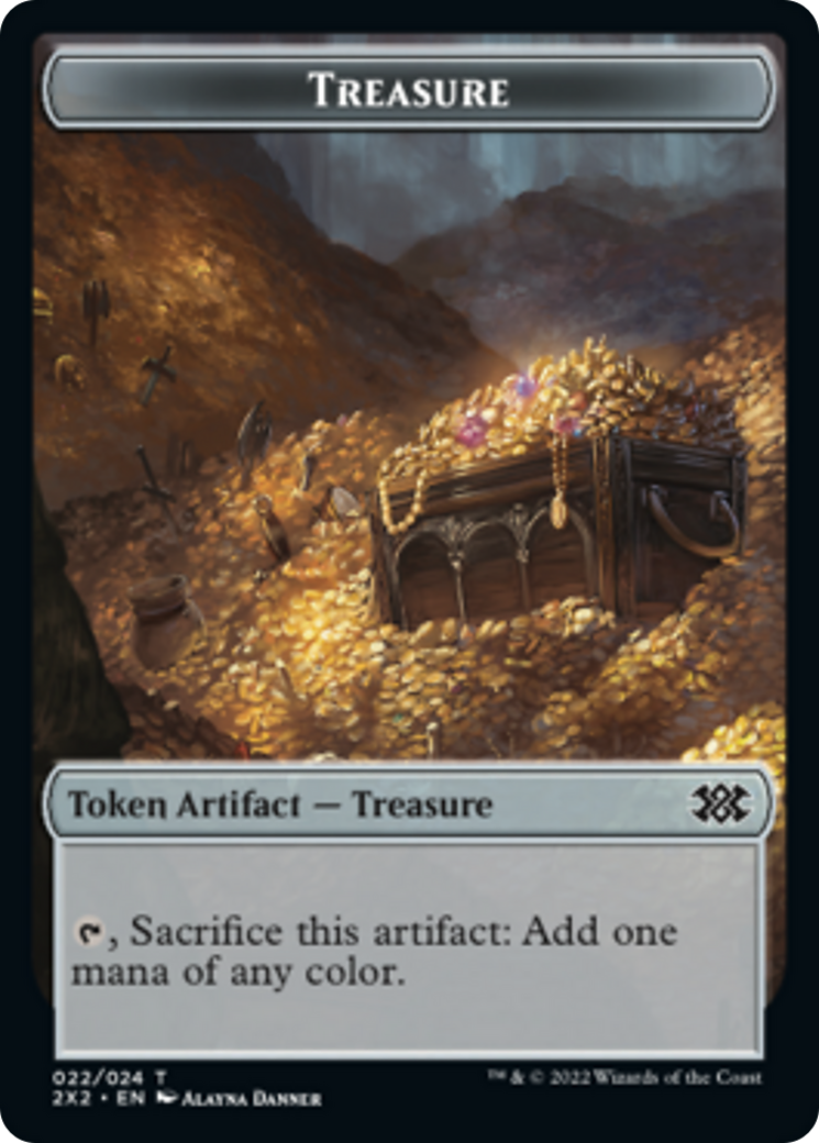 Saproling // Treasure Double-Sided Token [Double Masters 2022 Tokens] MTG Single Magic: The Gathering    | Red Claw Gaming