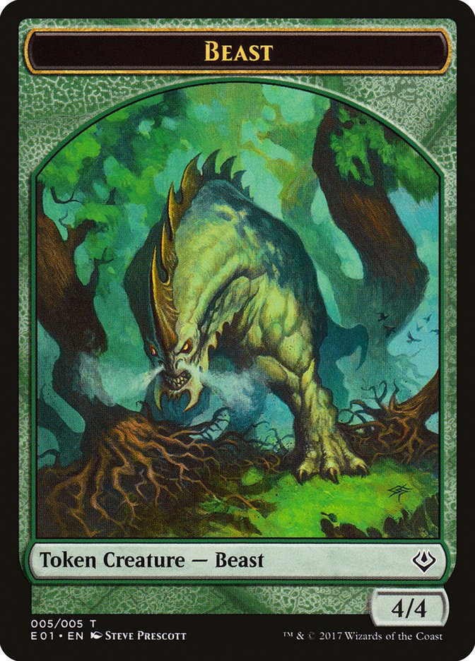 Beast (005) // Soldier Double-Sided Token [Archenemy: Nicol Bolas Tokens] MTG Single Magic: The Gathering    | Red Claw Gaming