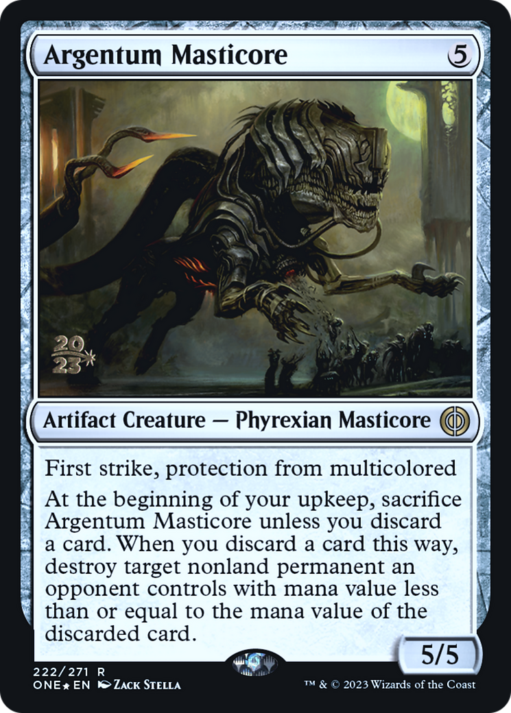 Argentum Masticore [Phyrexia: All Will Be One Prerelease Promos] MTG Single Magic: The Gathering    | Red Claw Gaming