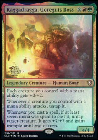 Raggadragga, Goreguts Boss [Commander Legends: Battle for Baldur's Gate Prerelease Promos] MTG Single Magic: The Gathering    | Red Claw Gaming