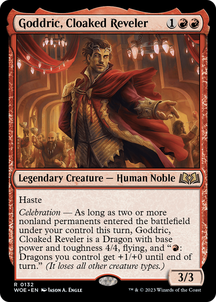 Goddric, Cloaked Reveler [Wilds of Eldraine] MTG Single Magic: The Gathering    | Red Claw Gaming