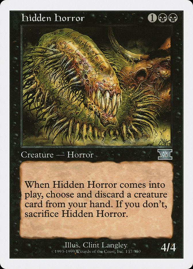 Hidden Horror [Classic Sixth Edition] MTG Single Magic: The Gathering    | Red Claw Gaming