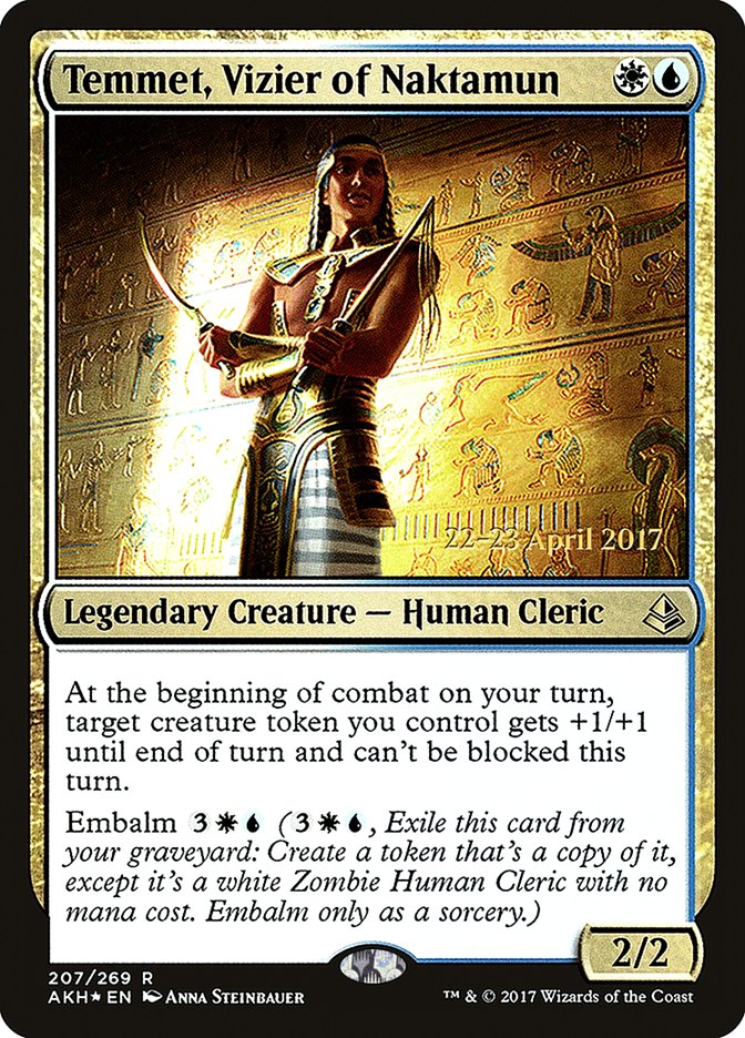 Temmet, Vizier of Naktamun [Amonkhet Prerelease Promos] MTG Single Magic: The Gathering    | Red Claw Gaming