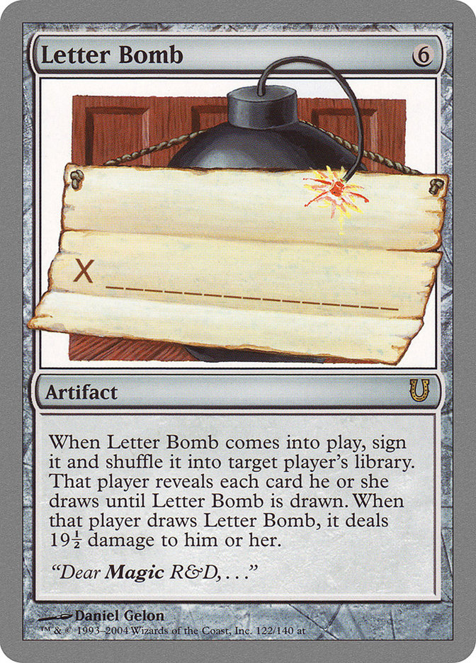 Letter Bomb [Unhinged] MTG Single Magic: The Gathering    | Red Claw Gaming