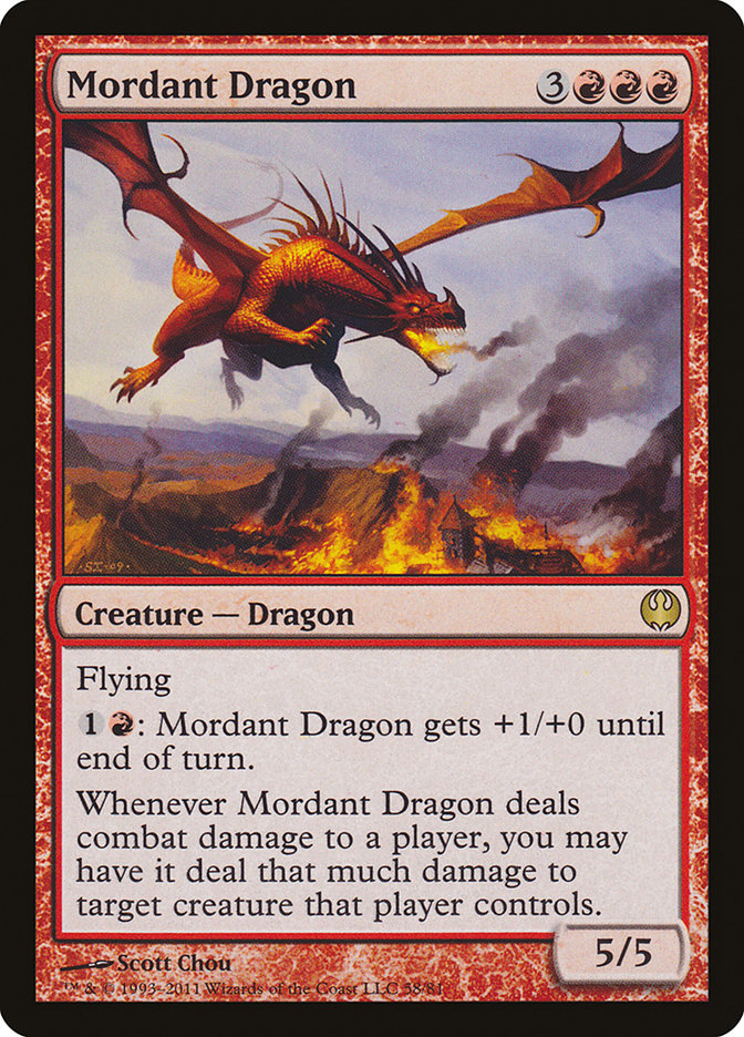 Mordant Dragon [Duel Decks: Knights vs. Dragons] MTG Single Magic: The Gathering    | Red Claw Gaming