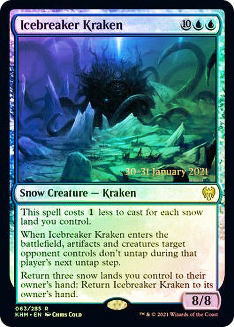 Icebreaker Kraken [Kaldheim Prerelease Promos] MTG Single Magic: The Gathering    | Red Claw Gaming