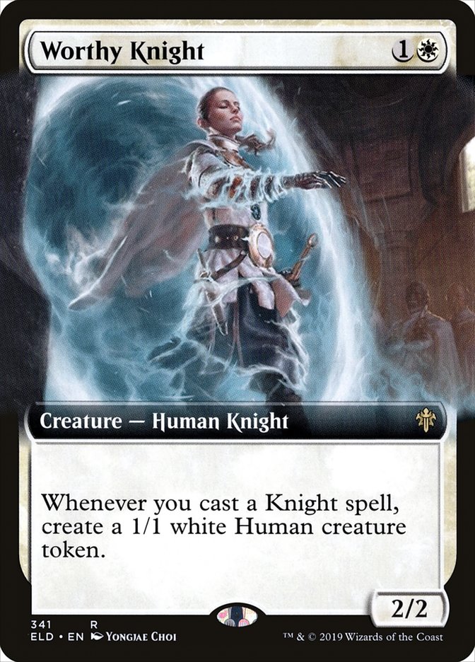 Worthy Knight (Extended Art) [Throne of Eldraine] MTG Single Magic: The Gathering    | Red Claw Gaming
