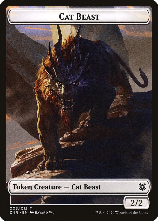 Cat Beast Token [Zendikar Rising Tokens] MTG Single Magic: The Gathering    | Red Claw Gaming