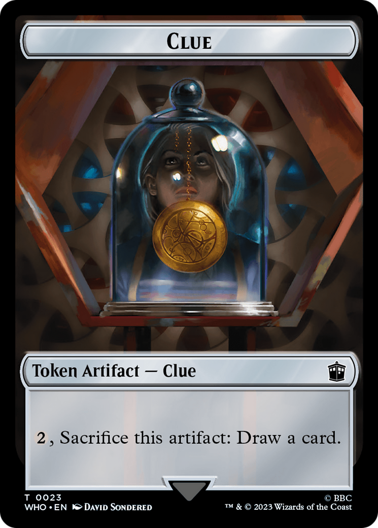 Human (0005) // Clue (0023) Double-Sided Token [Doctor Who Tokens] MTG Single Magic: The Gathering    | Red Claw Gaming