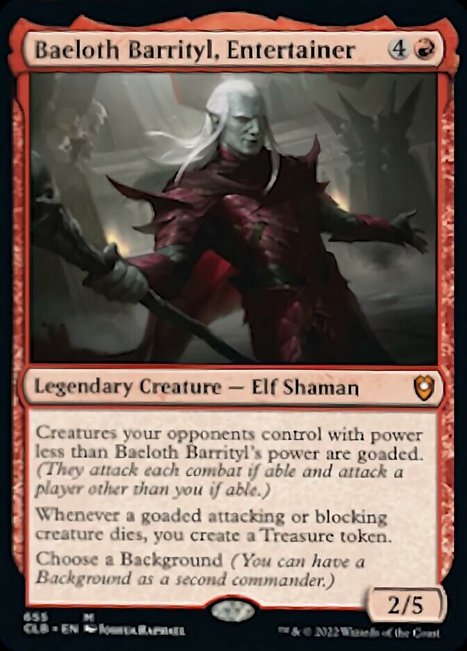 Baeloth Barrityl, Entertainer [Commander Legends: Battle for Baldur's Gate] MTG Single Magic: The Gathering    | Red Claw Gaming