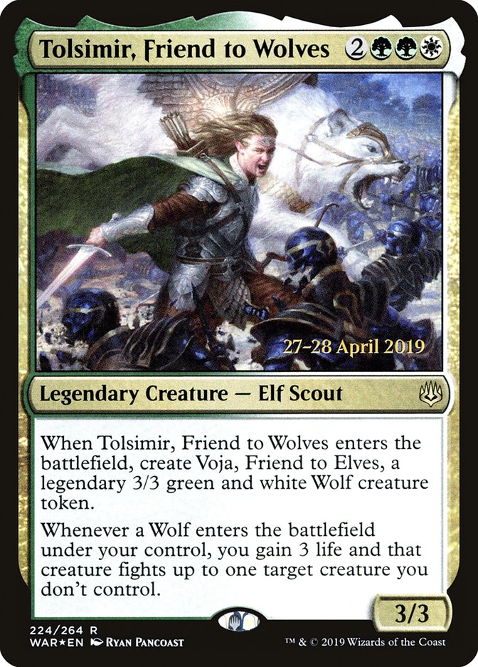 Tolsimir, Friend to Wolves [War of the Spark Prerelease Promos] MTG Single Magic: The Gathering    | Red Claw Gaming