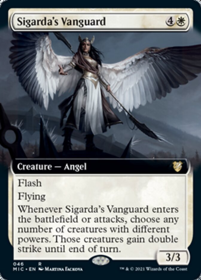 Sigarda's Vanguard (Extended Art) [Innistrad: Midnight Hunt Commander] MTG Single Magic: The Gathering    | Red Claw Gaming