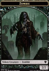 Zombie // Gold Double-Sided Token [Commander 2017 Tokens] MTG Single Magic: The Gathering    | Red Claw Gaming