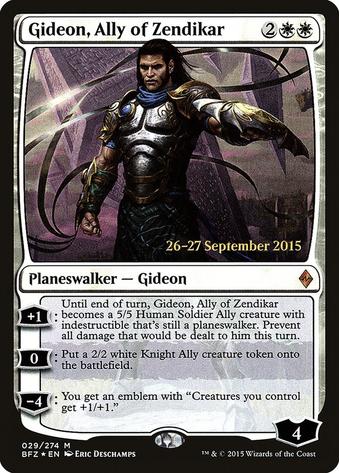 Gideon, Ally of Zendikar [Battle for Zendikar Prerelease Promos] MTG Single Magic: The Gathering    | Red Claw Gaming