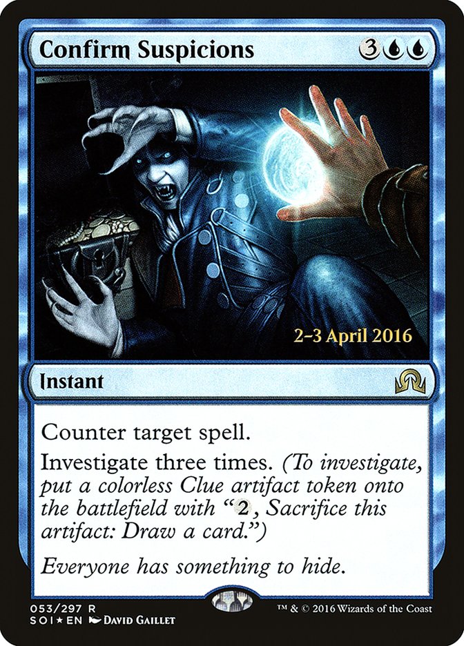 Confirm Suspicions [Shadows over Innistrad Prerelease Promos] MTG Single Magic: The Gathering    | Red Claw Gaming